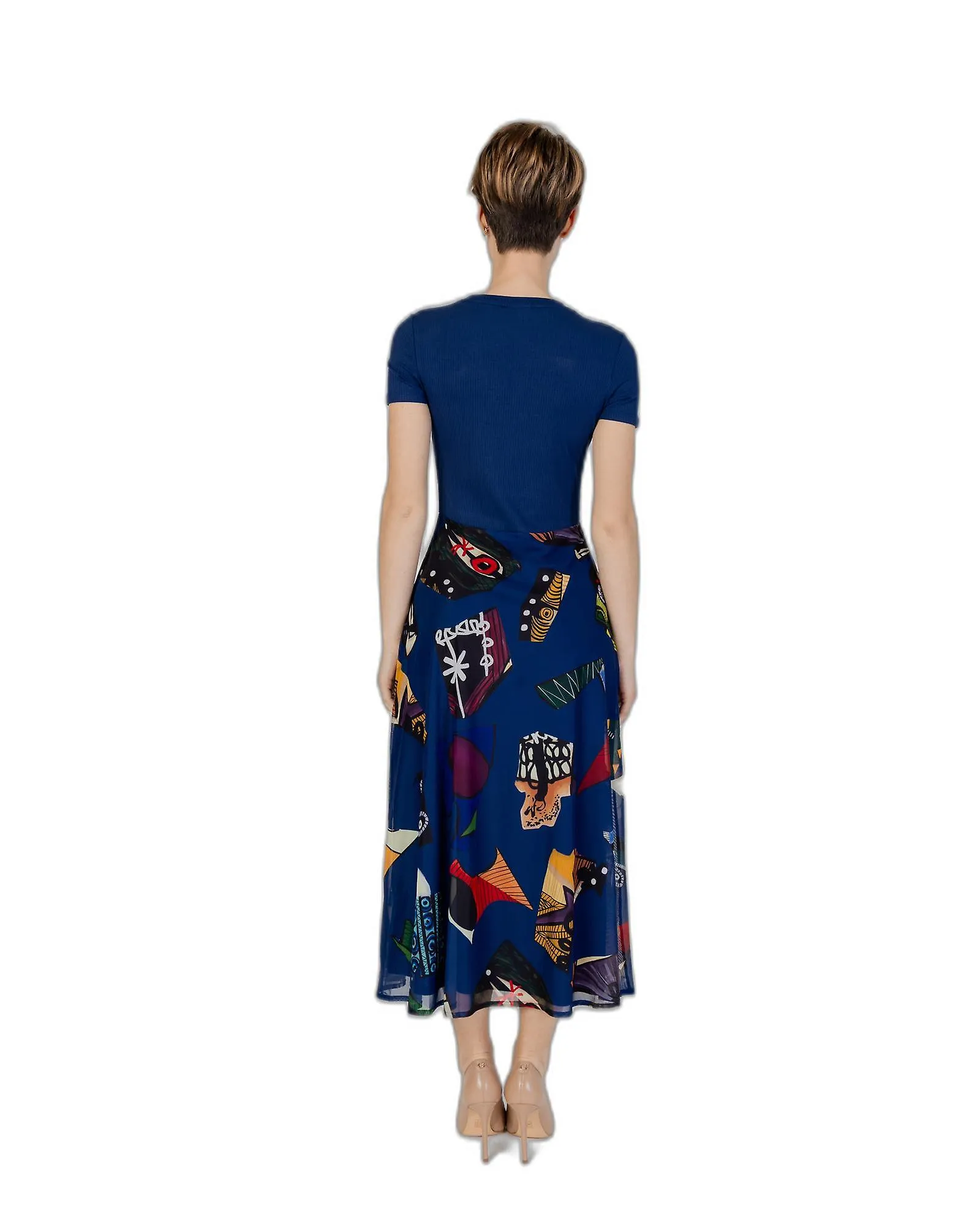 Desigual Coloured Short Sleeve Round Neck Dress