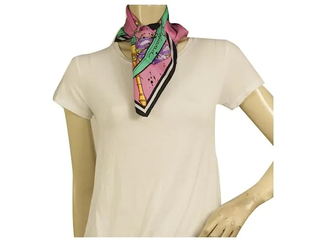 Dsquared2 Dsquared 2 Pañuelo cuadrado de seda multicolor con estampado de bichos enjoyados 