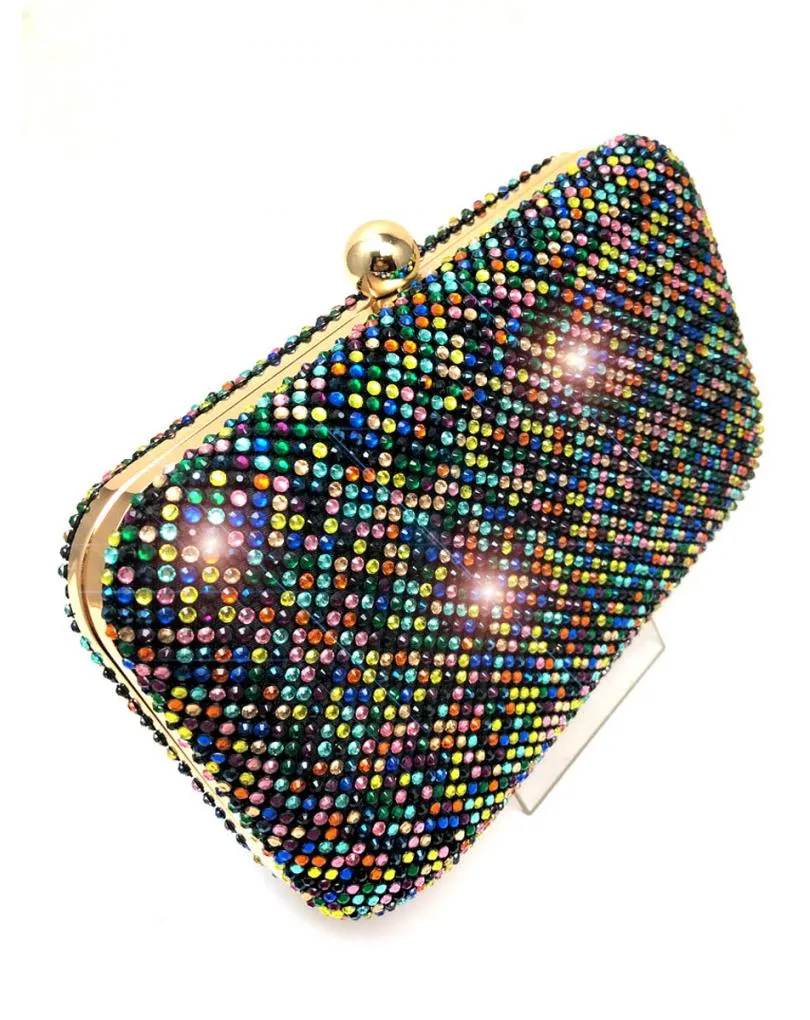 FABULOSOS BOLSOS DE FIESTA Y BODA CON PEDRERIA MULTICOLOR