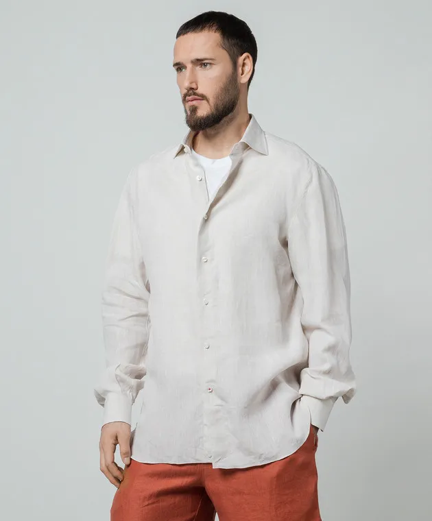 ISAIA Beige linen shirt