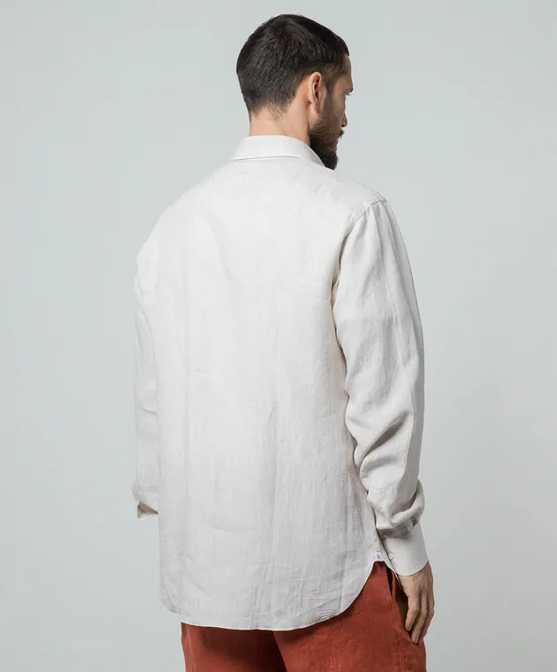 ISAIA Beige linen shirt