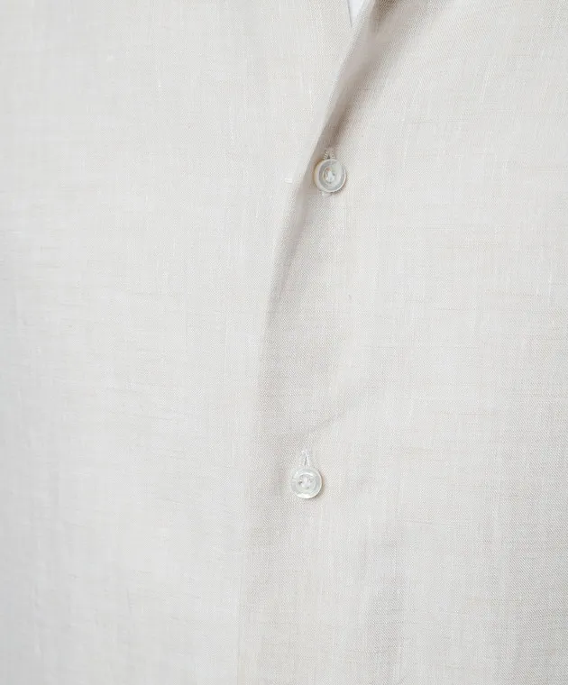 ISAIA Beige linen shirt