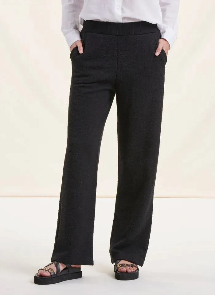 LA FEE MARABOUTEE Pantalón recto de mezcla de algodón en negro