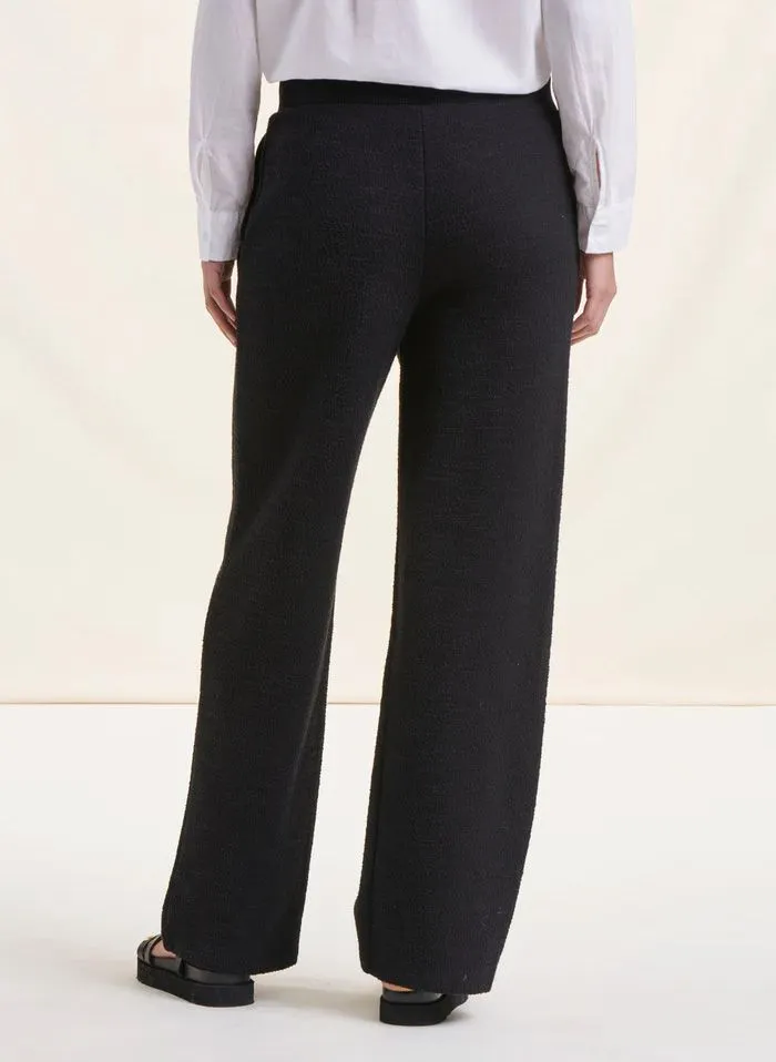 LA FEE MARABOUTEE Pantalón recto de mezcla de algodón en negro