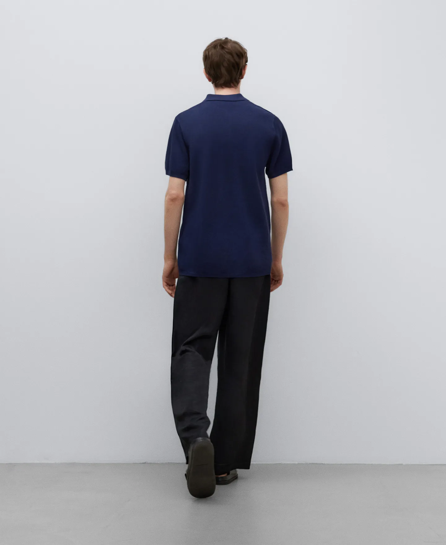 Linen and cotton polo shirt man
