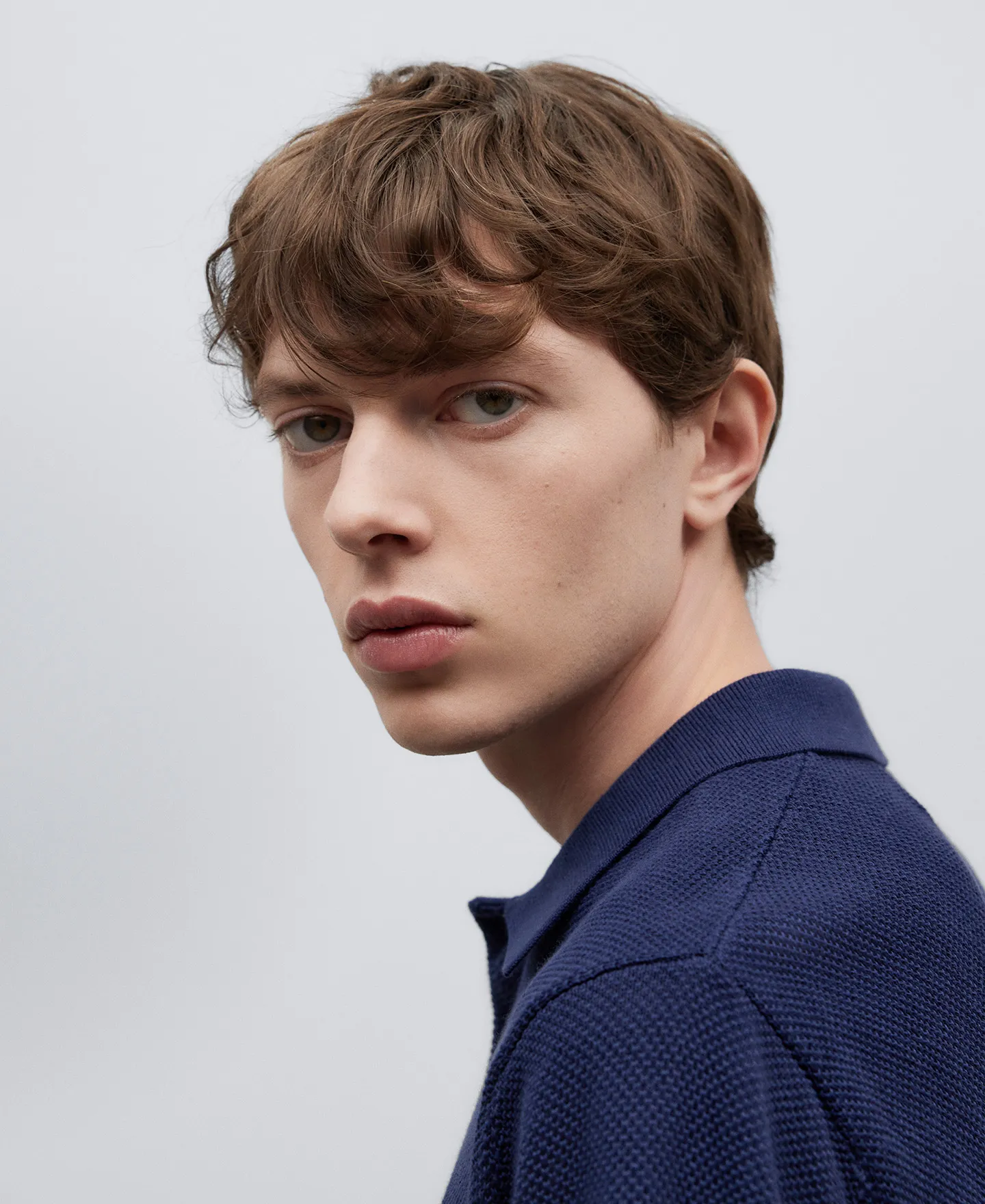 Linen and cotton polo shirt man