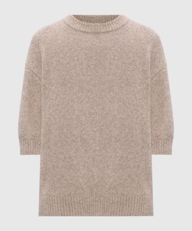LISA YANG Ninni beige melange sweater with cashmere
