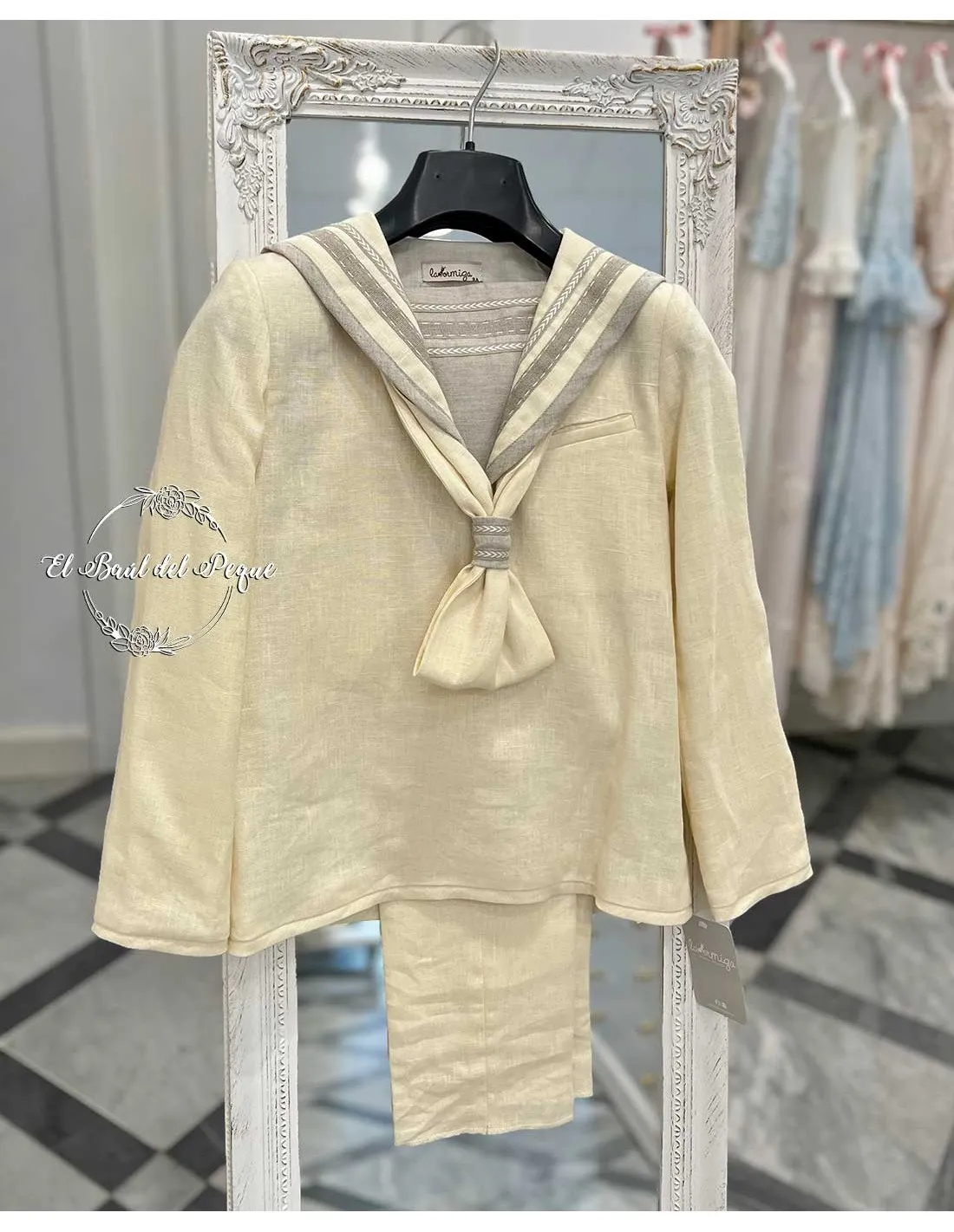 Marinero Comunión Niño Beige con Arena La Ormiga