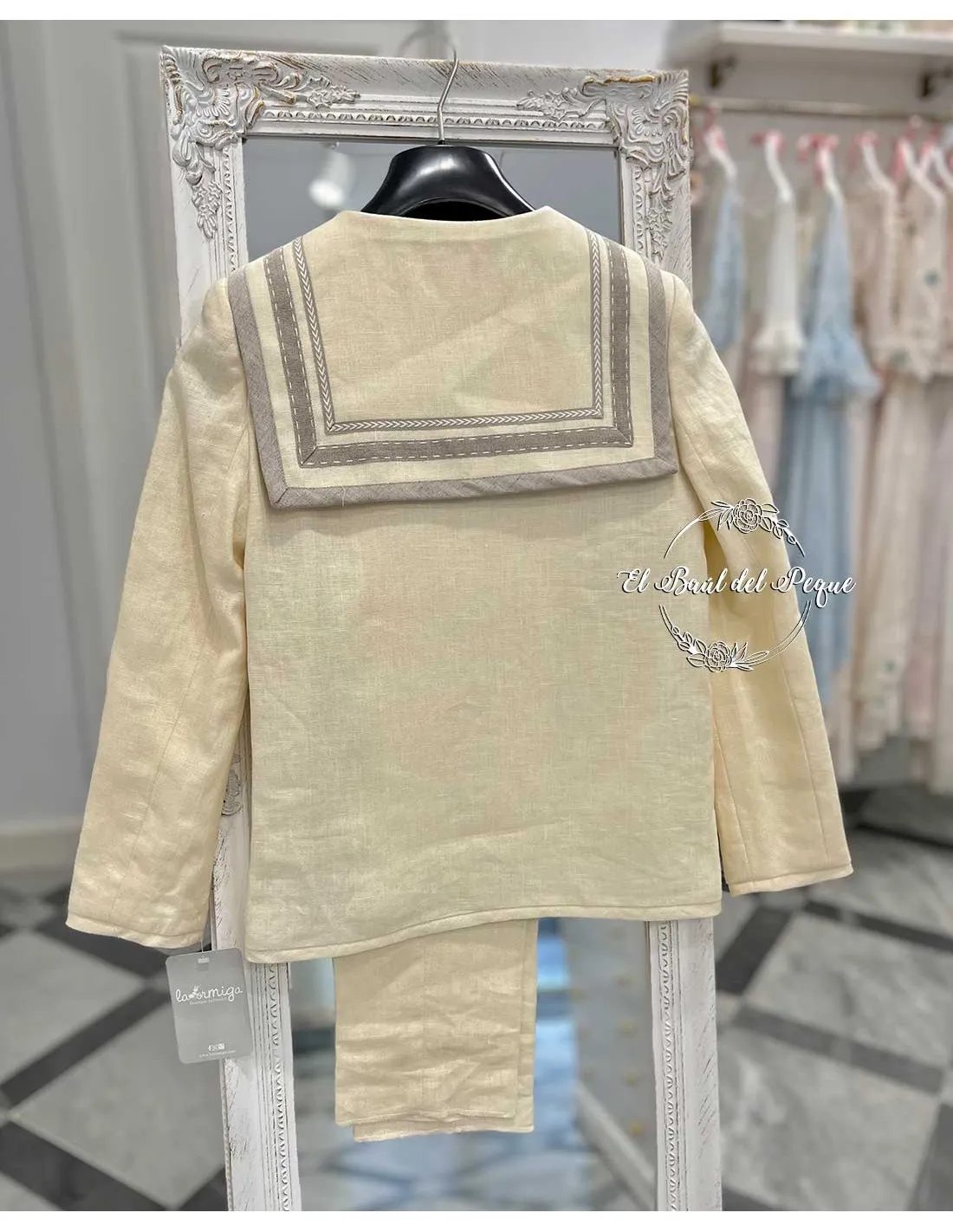 Marinero Comunión Niño Beige con Arena La Ormiga