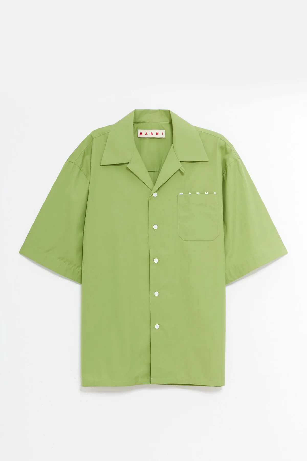 MARNI GREEN KIWI BOWLING LOGO SHIRT