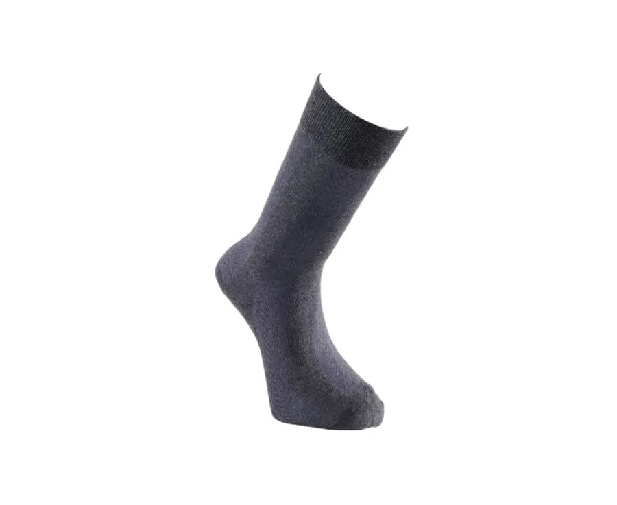 Men's Anthracite Grey Thick Cotton Socks with herringbone style