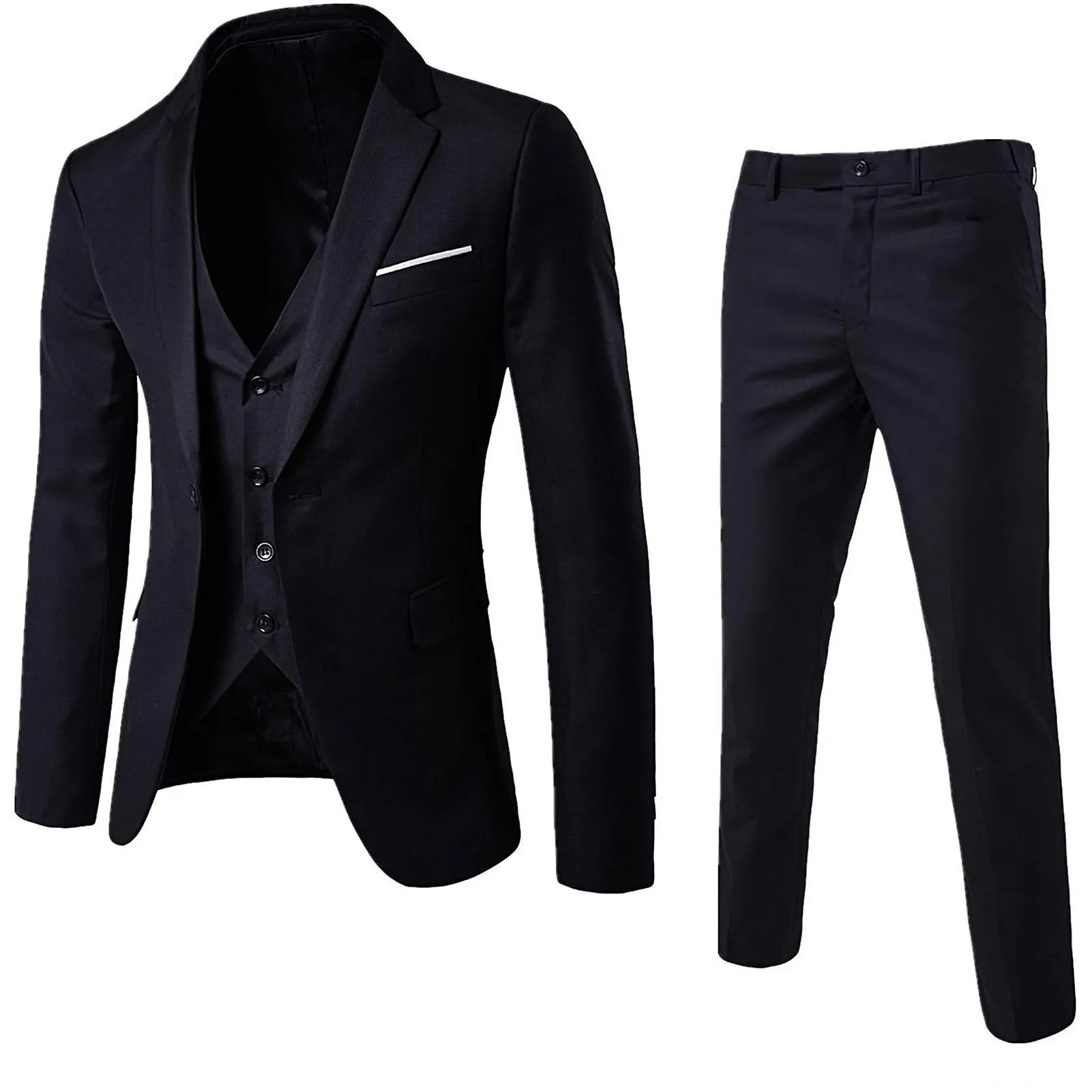 Men's 3 Piece Cotton Blend Pant Suits