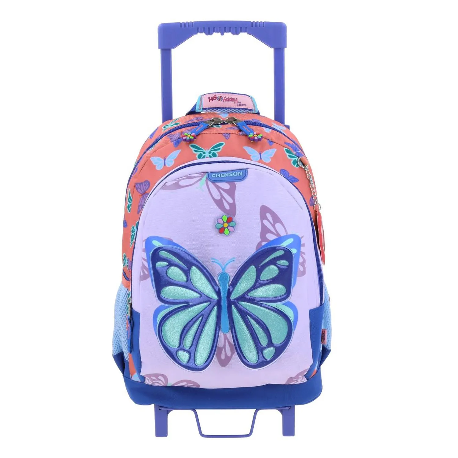 Mochila Con Ruedas Azul Para Nia Happy Girl Chenson Buter