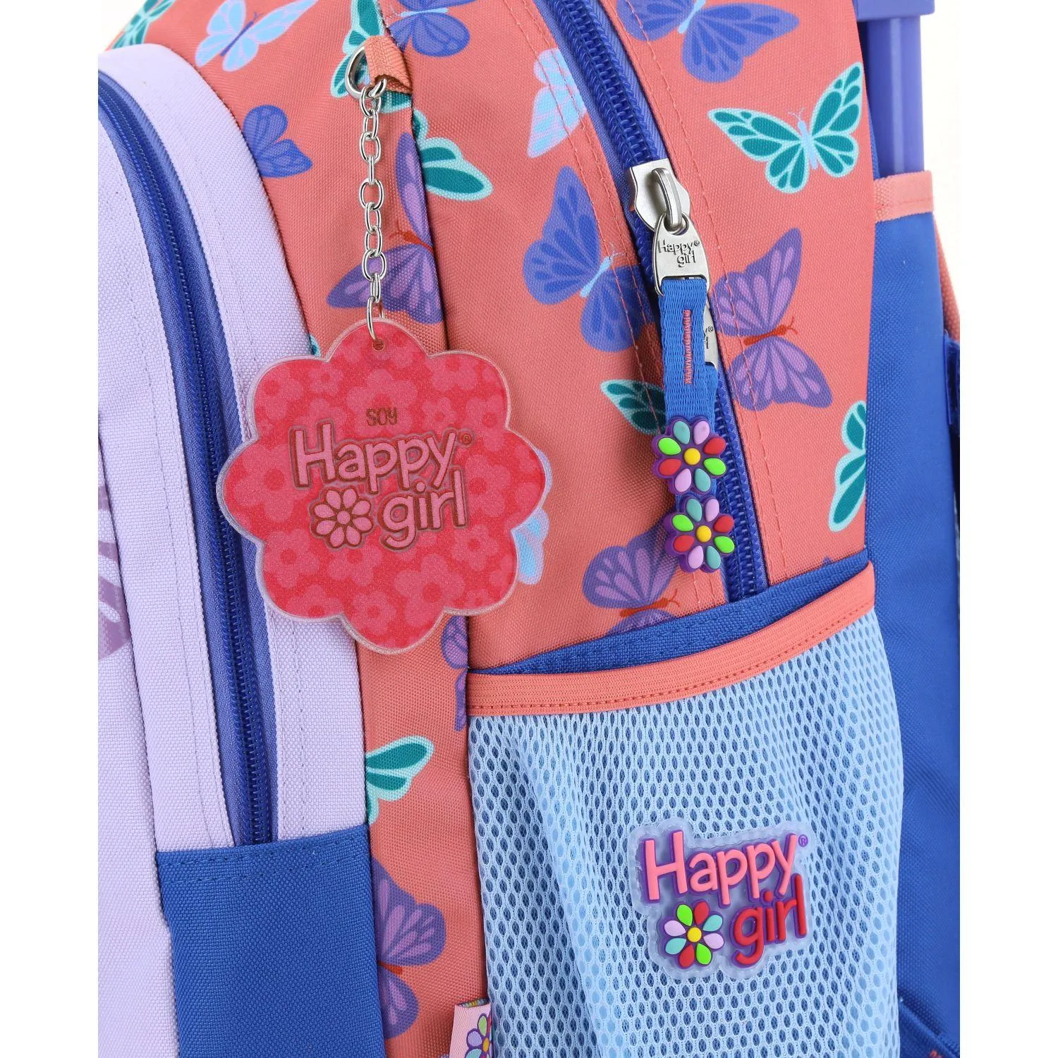 Mochila Con Ruedas Azul Para Nia Happy Girl Chenson Buter