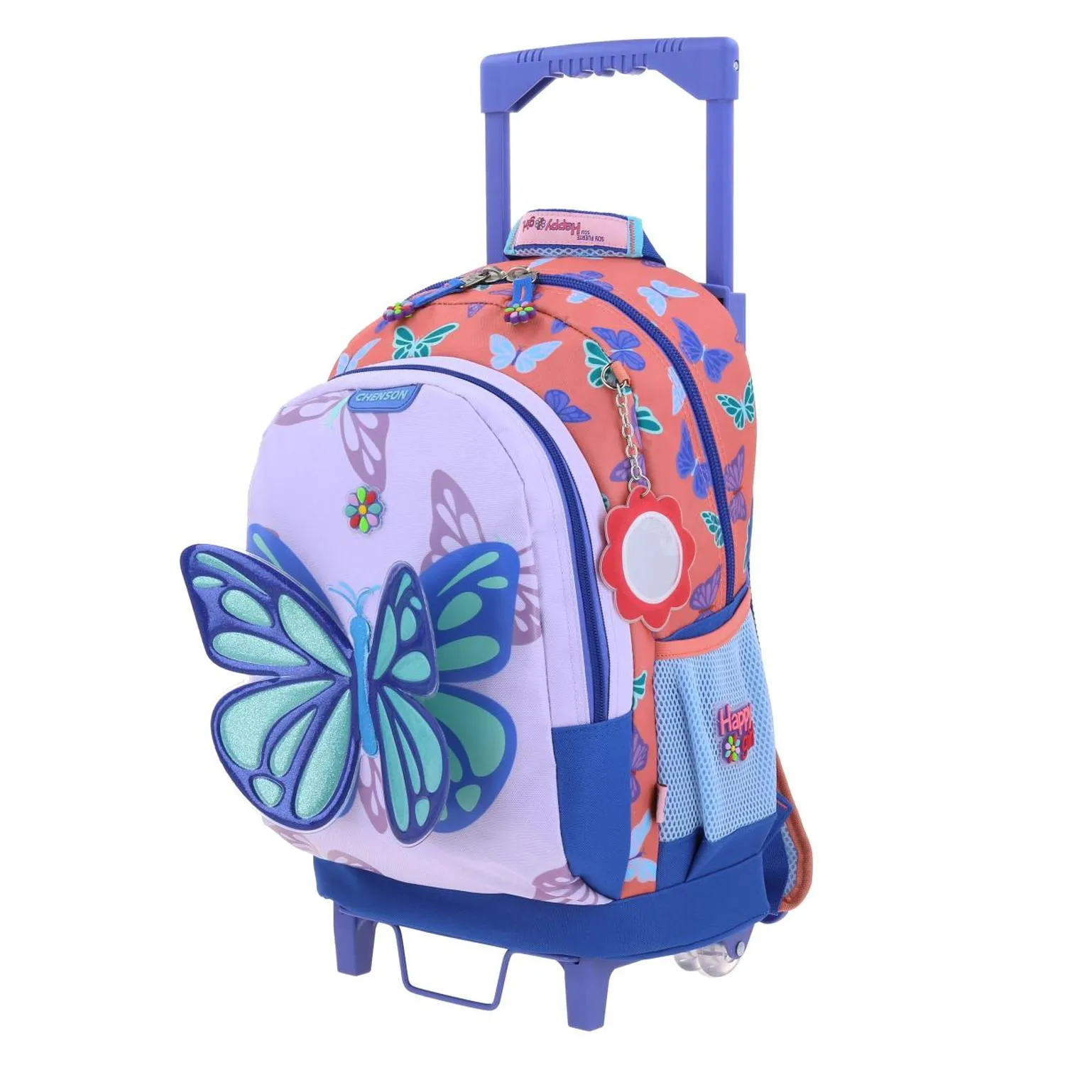 Mochila Con Ruedas Azul Para Nia Happy Girl Chenson Buter