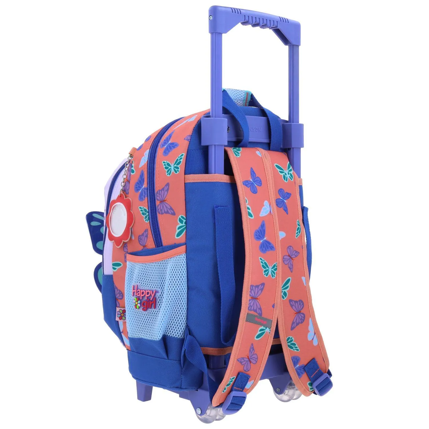 Mochila Con Ruedas Azul Para Nia Happy Girl Chenson Buter