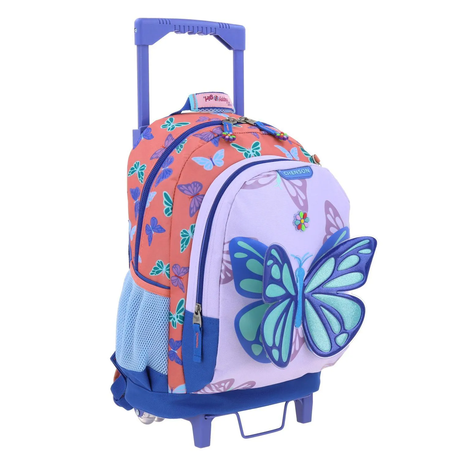 Mochila Con Ruedas Azul Para Nia Happy Girl Chenson Buter