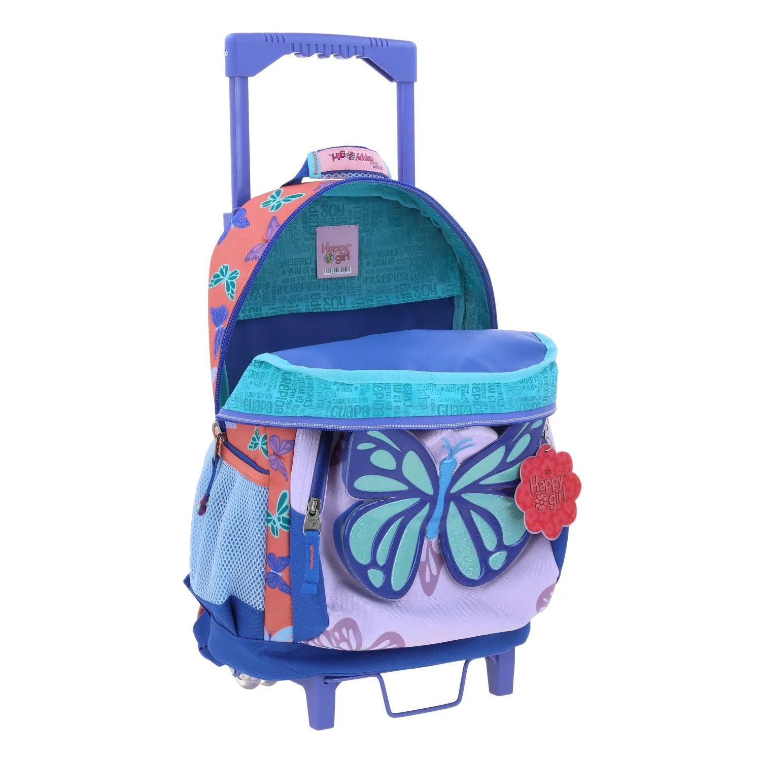 Mochila Con Ruedas Azul Para Nia Happy Girl Chenson Buter