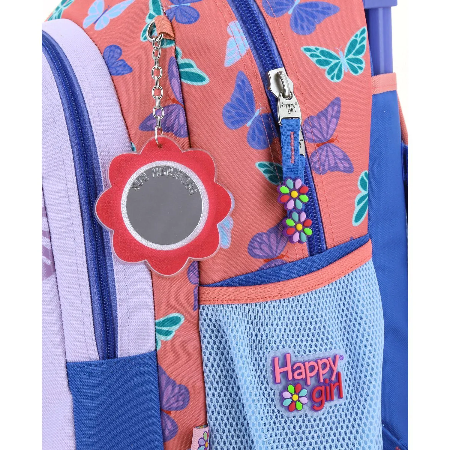 Mochila Con Ruedas Azul Para Nia Happy Girl Chenson Buter