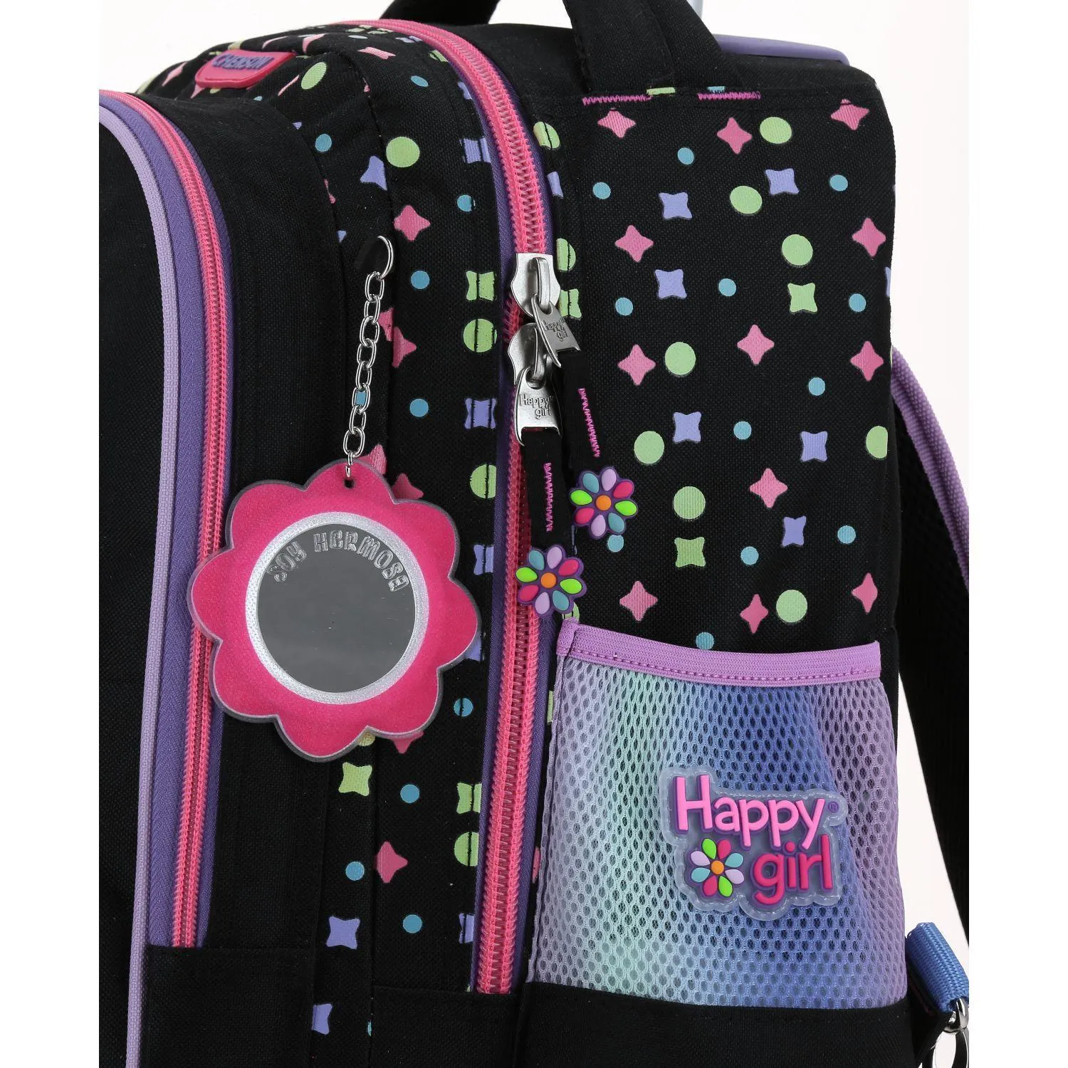 Mochila Con Ruedas Negra Para Nia Happy Girl By Chenson Vom