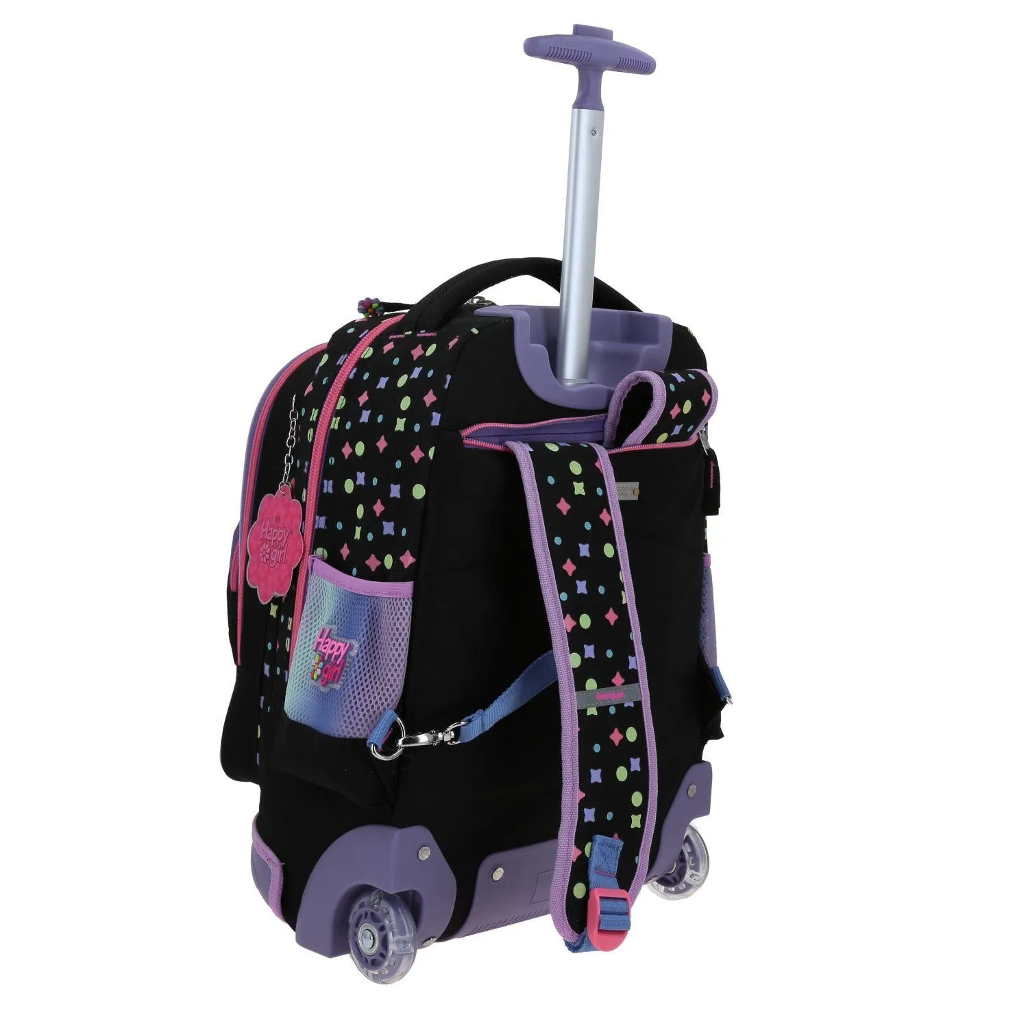 Mochila Con Ruedas Negra Para Nia Happy Girl By Chenson Vom