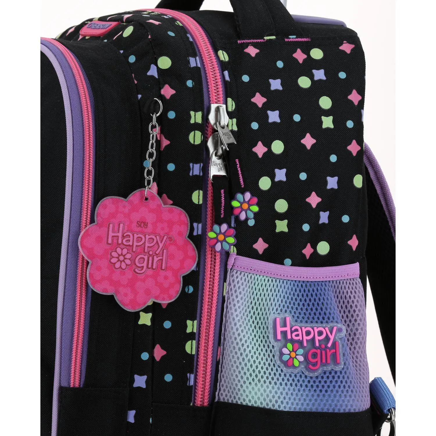Mochila Con Ruedas Negra Para Nia Happy Girl By Chenson Vom
