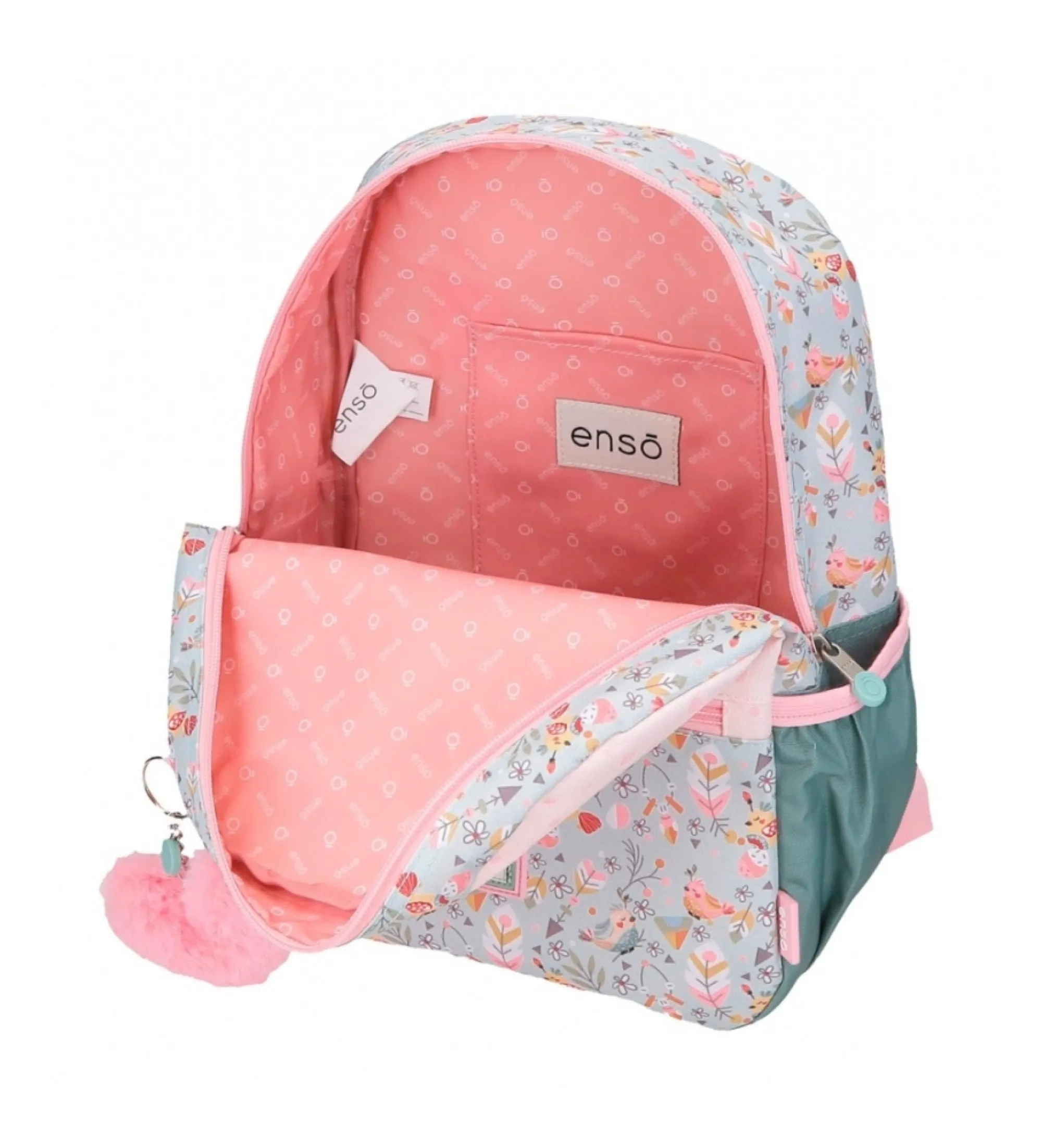 Mochila de paseo Tropical love 32 cm rosa