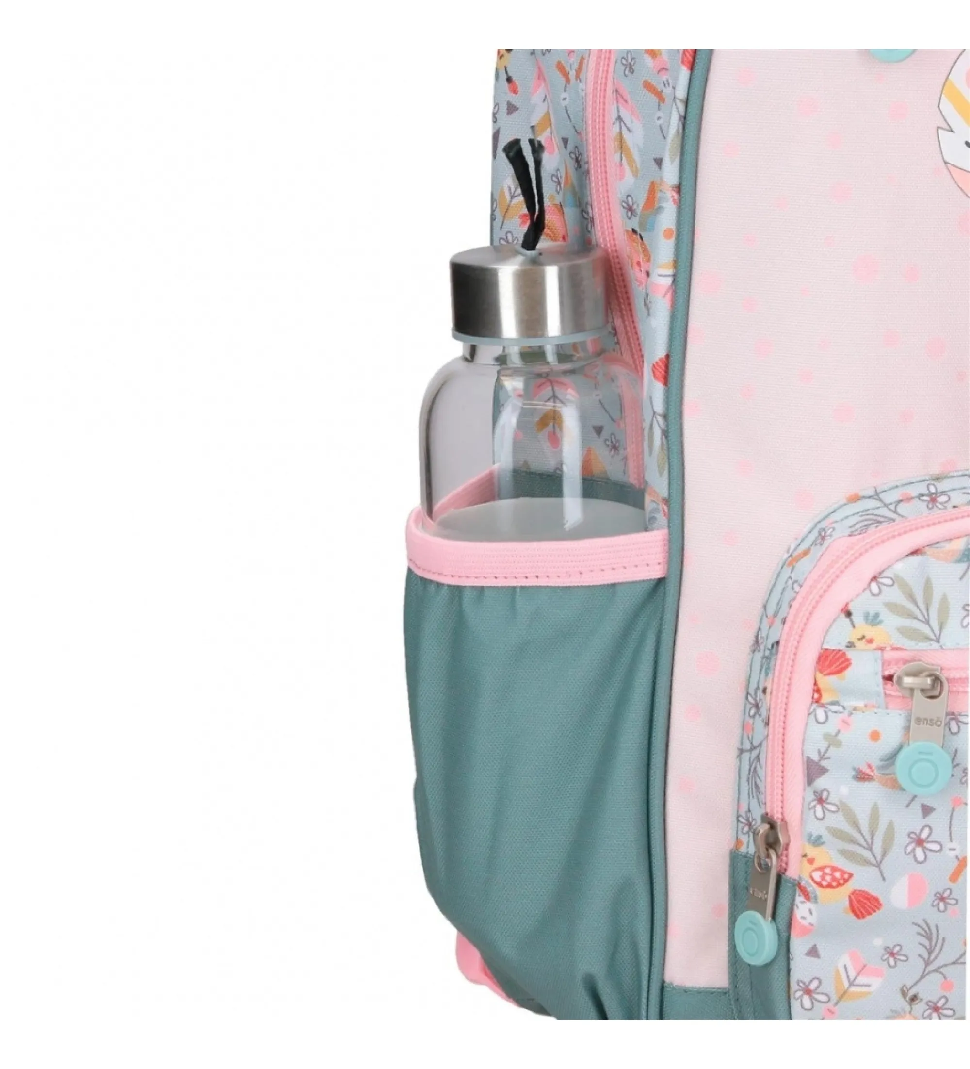 Mochila de paseo Tropical love 32 cm rosa