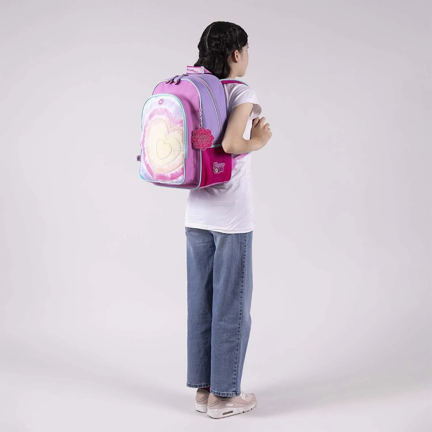 Mochila Rosa Para Nia Con Porta Tablet De Hasta 10 Happy Girl Chenson Lili