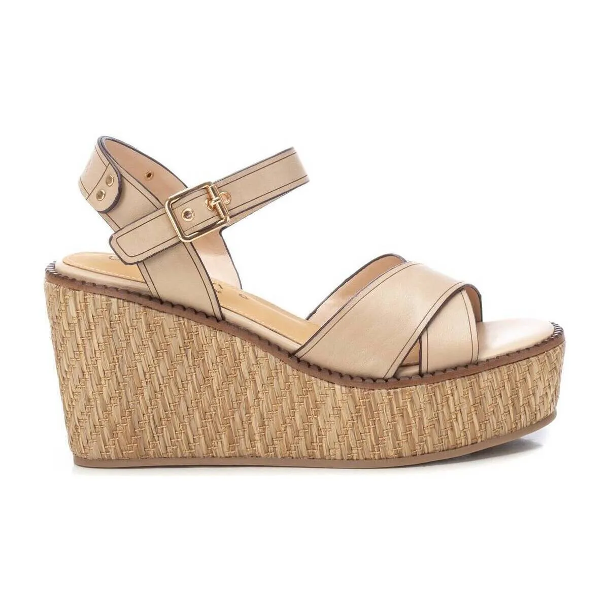mujer sandalias piel beige 16138702