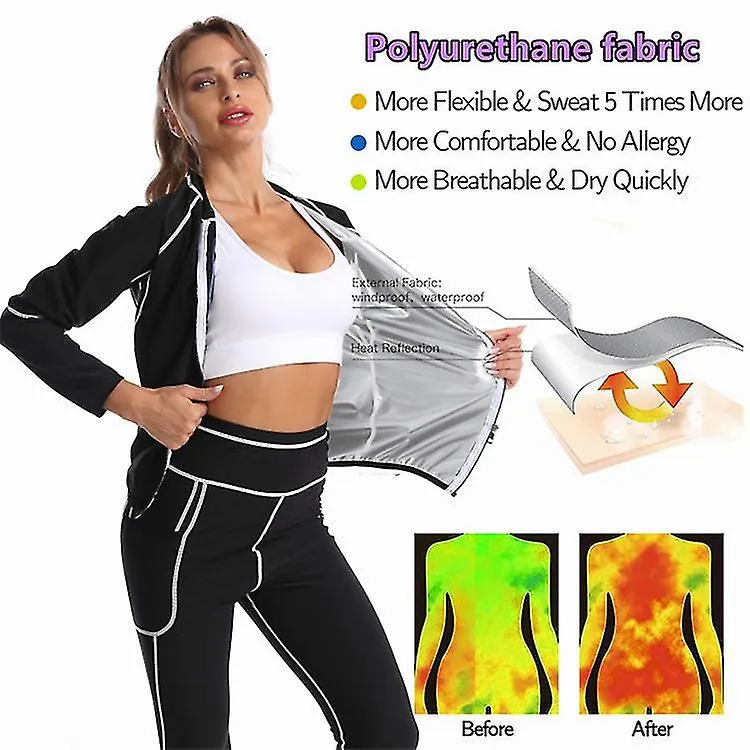 Mujeres Adelgazar sauna Sudaderas Trajes de sudor Tapas quemadoras de grasa Entrenador de cintura Thermo Legging Body Shaper Cha