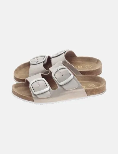 Natural Walk Sandalia beige glitter tiras