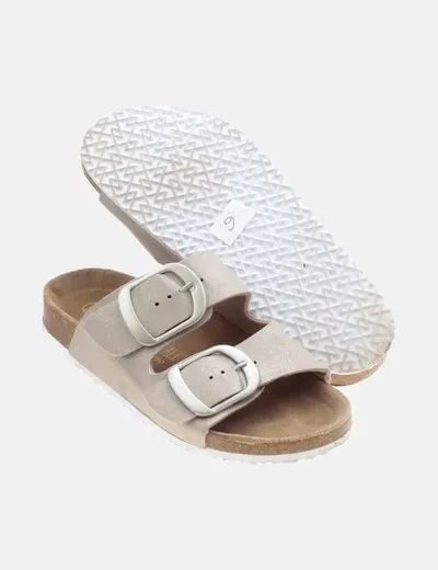 Natural Walk Sandalia beige glitter tiras