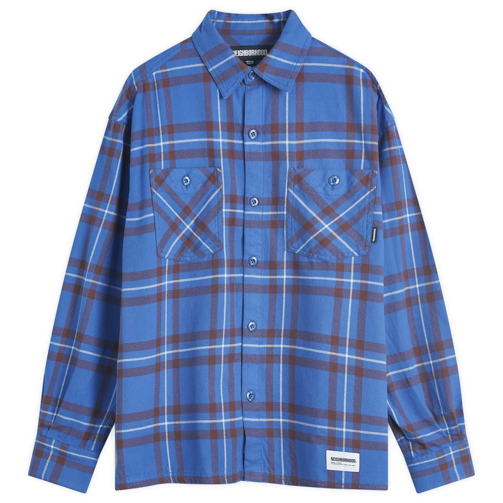 Neighborhood Tartan Check Shirt Blue