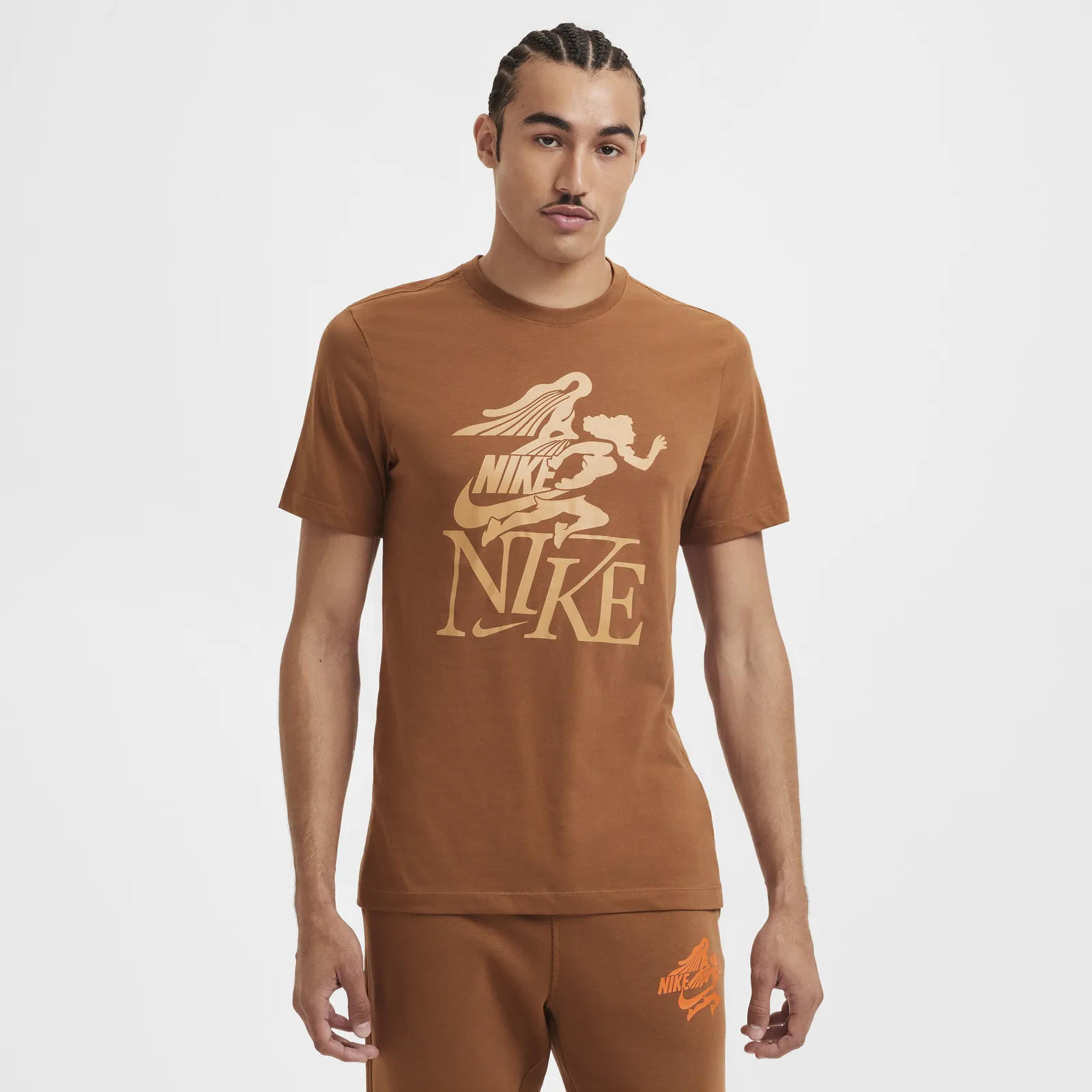 NIKE TSHIRT PRINT BROWN