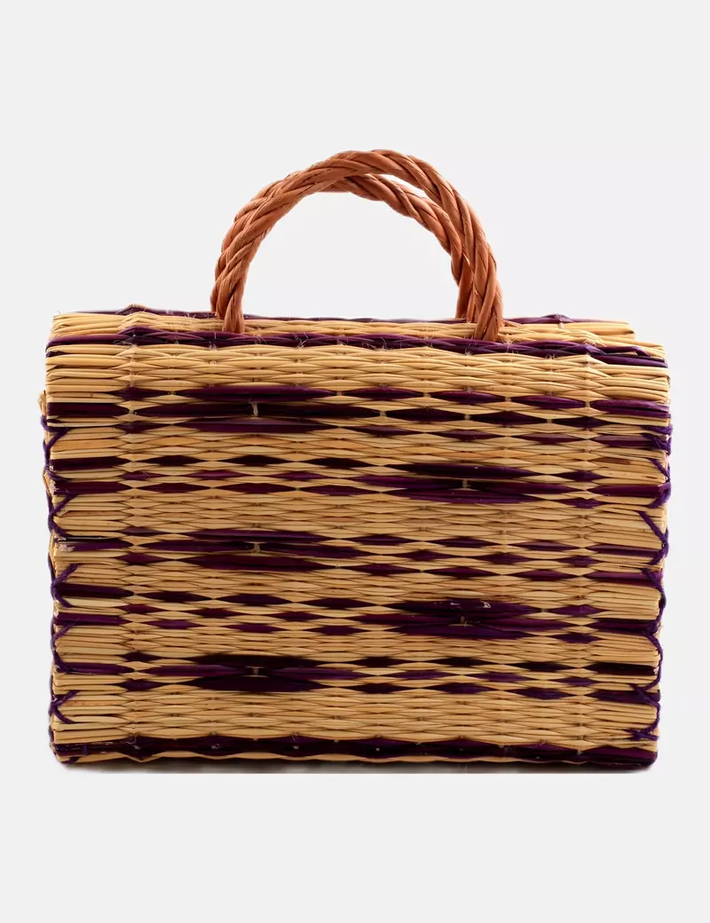NoName Bolso mimbre bicolor