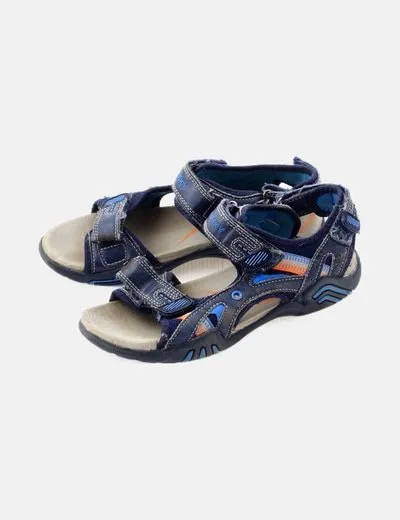 Pablosky Sandalia azul combinada belcro
