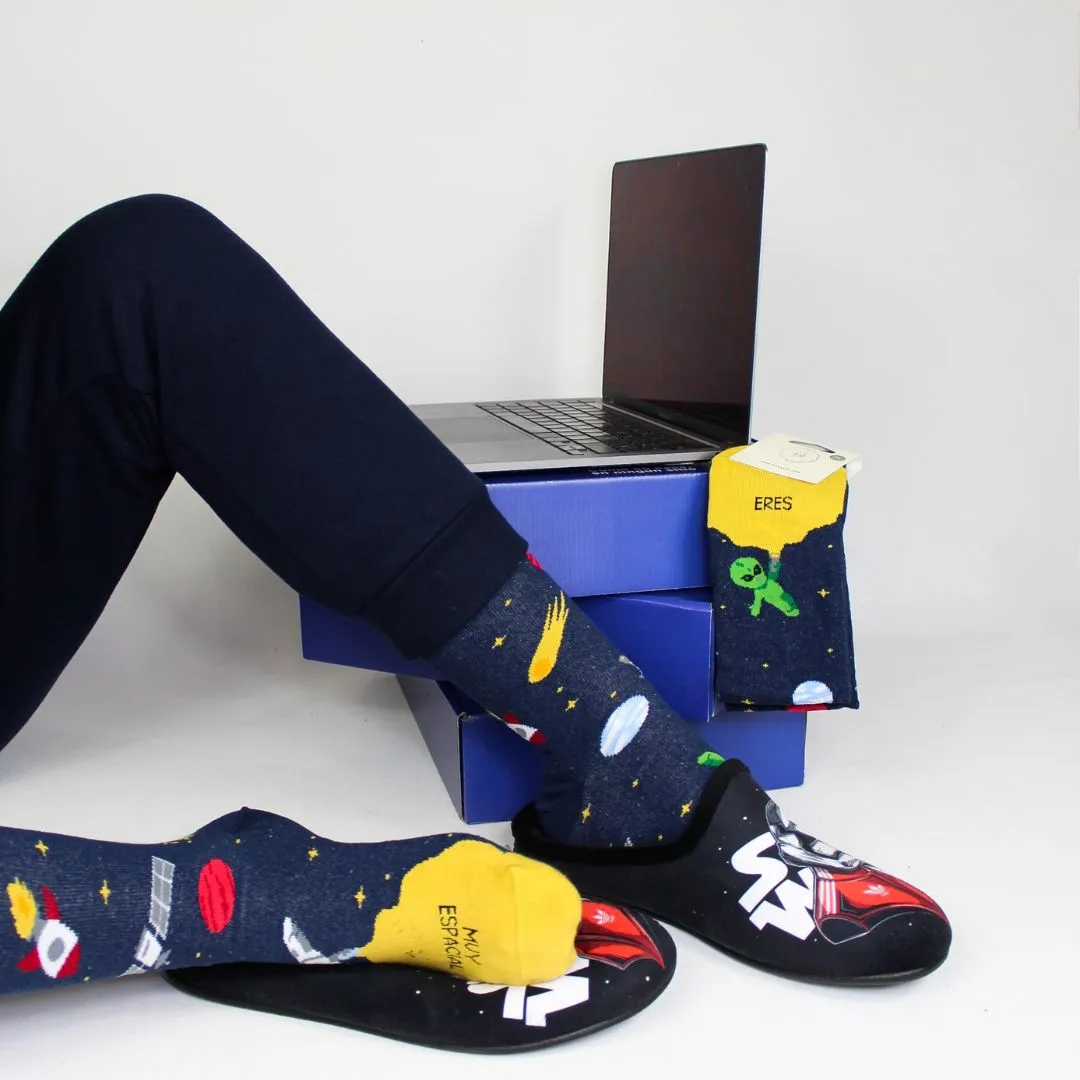 Pack Calcetín Eres muy espacial + Zapatillas Star Negro