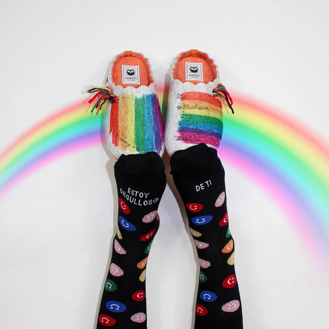 Pack Calcetín Estoy orgullos@ de ti + Zapatillas Arco Iris