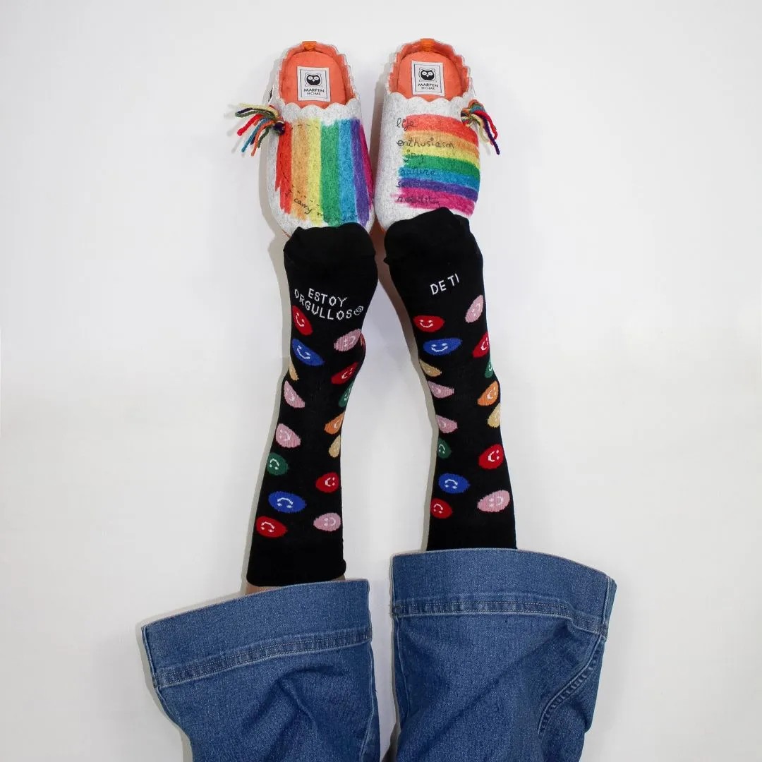 Pack Calcetín Estoy orgullos@ de ti + Zapatillas Arco Iris