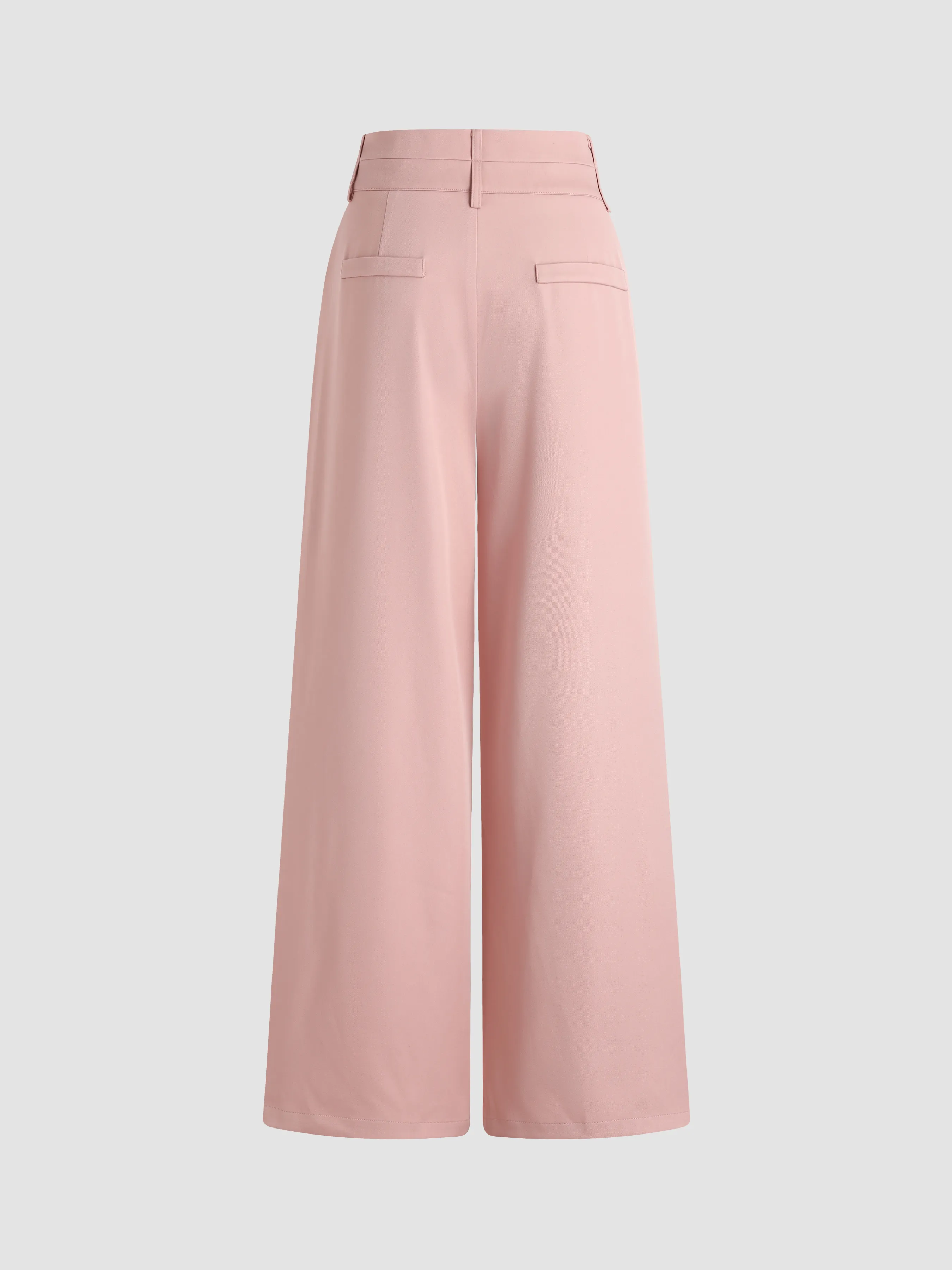 Pantalón de cintura media con botones y pierna ancha