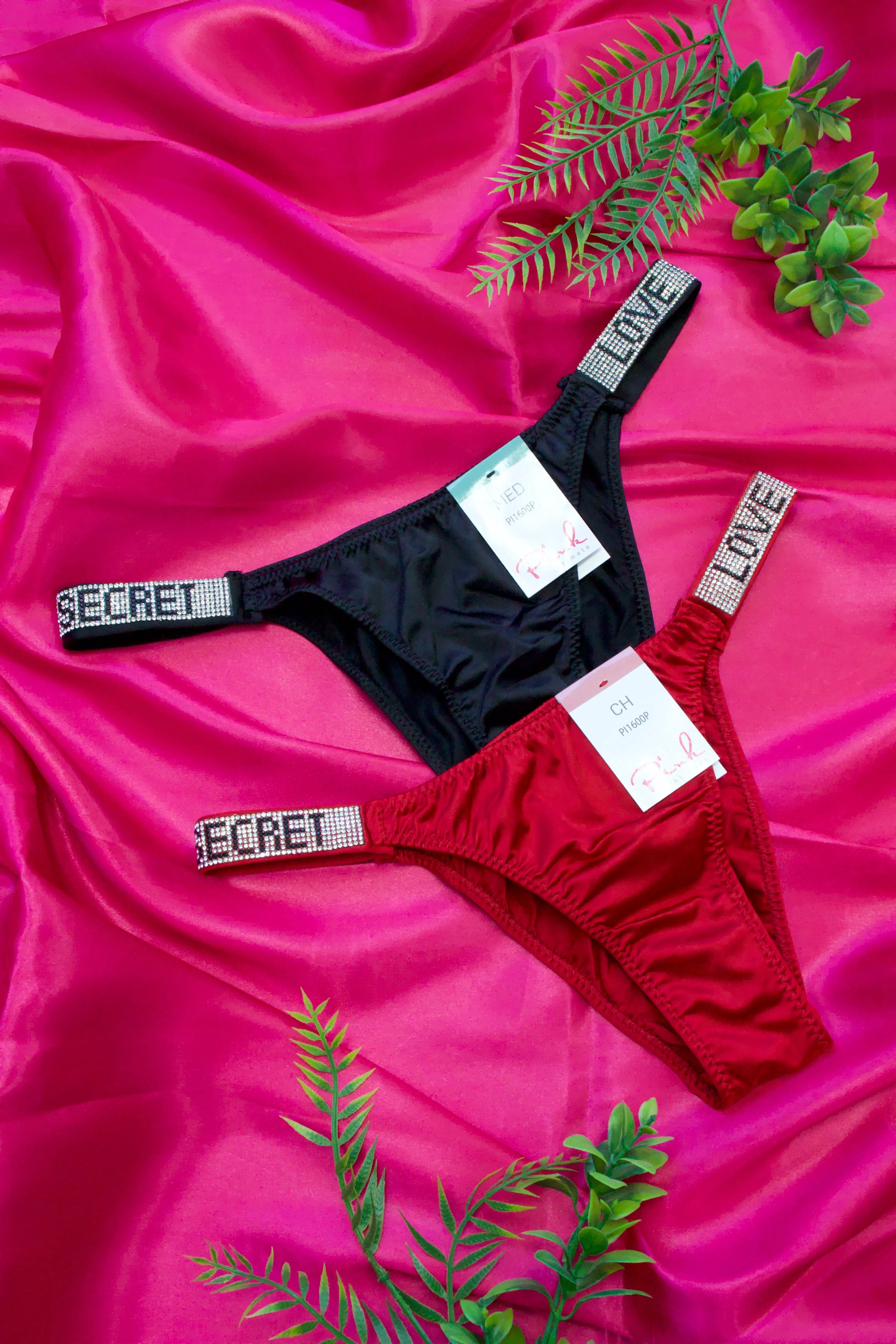 PANTY CACHETERO SATINADO CON PEDRERIA LOVE SECRET PI1600P