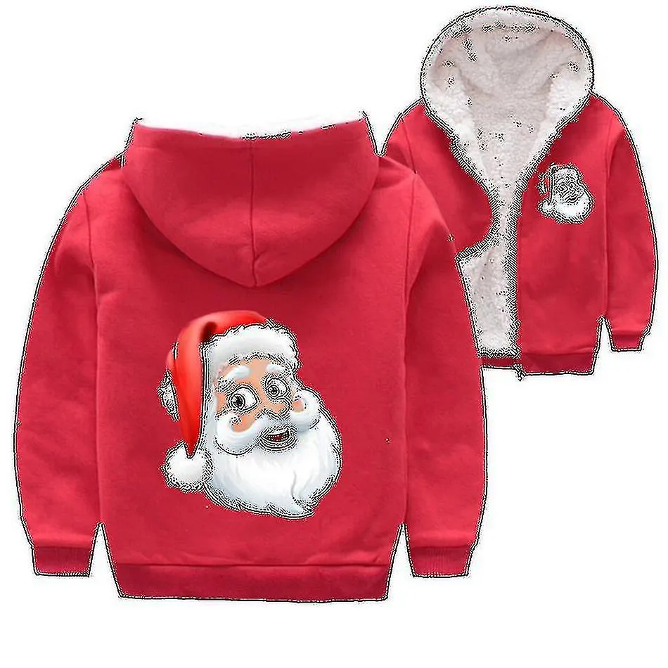 PARA 214 AñOS NIñOS DISFRAZ DE NAVIDAD INVIERNO ENGROSAR CHAQUETAS DE FELPA SUDADERAS DE LANA NIñOS NIñAS CREMALLERA ABRIGO ABR