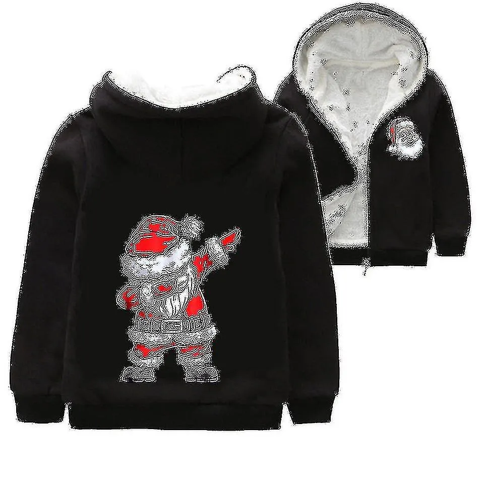 PARA 214 AñOS NIñOS DISFRAZ DE NAVIDAD INVIERNO ENGROSAR CHAQUETAS DE FELPA SUDADERAS DE LANA NIñOS NIñAS CREMALLERA ABRIGO ABR