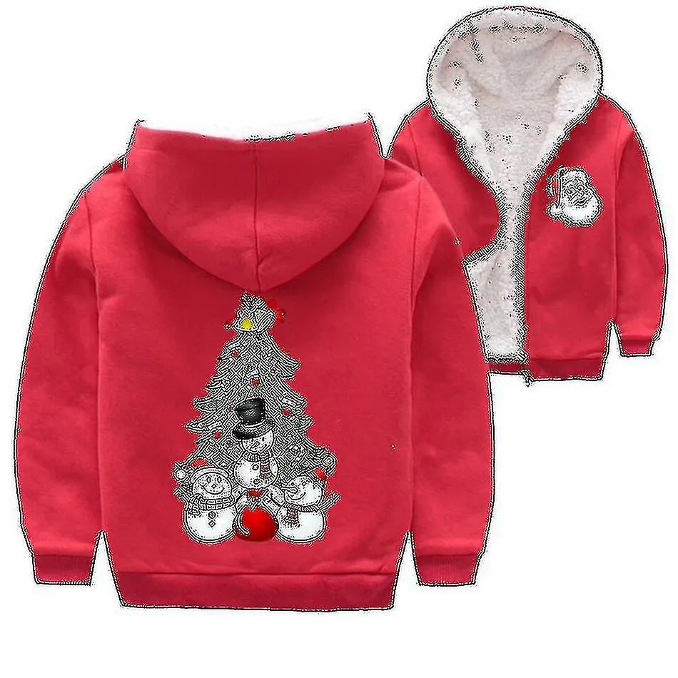 PARA 214 AñOS NIñOS DISFRAZ DE NAVIDAD INVIERNO ENGROSAR CHAQUETAS DE FELPA SUDADERAS DE LANA NIñOS NIñAS CREMALLERA ABRIGO ABR