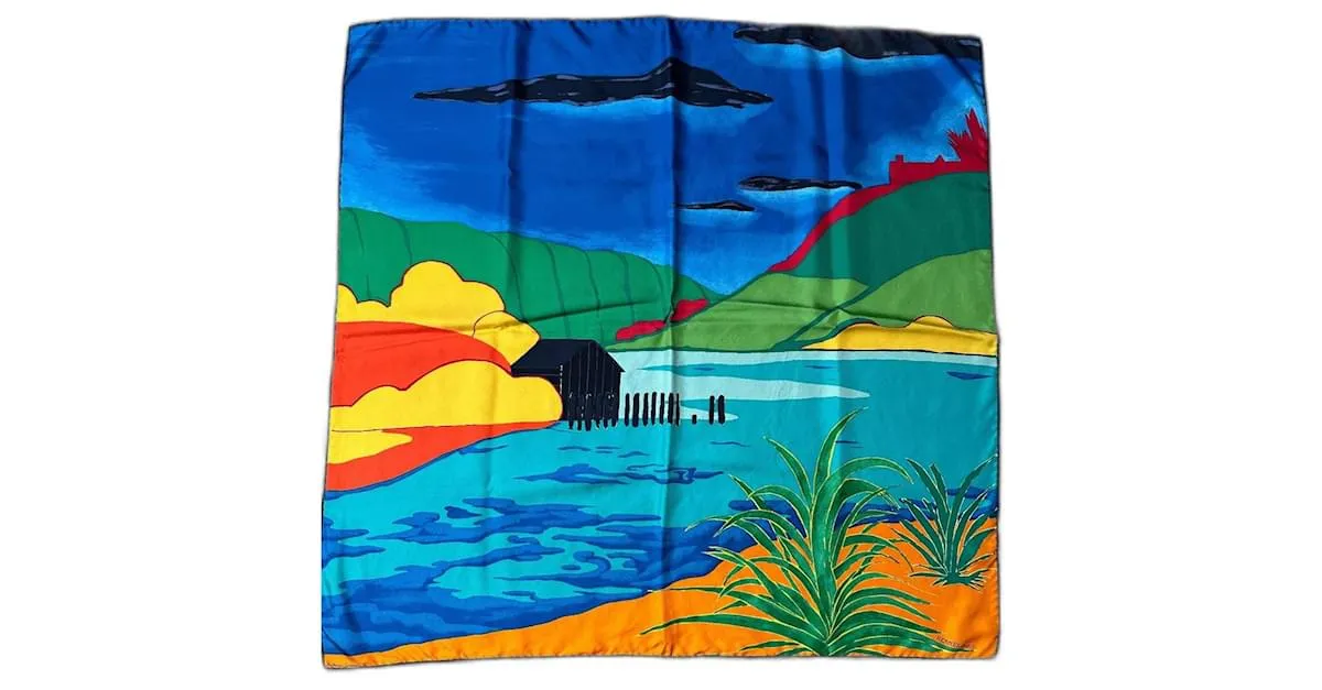 Pañuelo Hermès muy raro "al final del mundo" Multicolor 