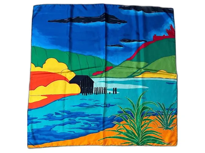 Pañuelo Hermès muy raro "al final del mundo" Multicolor 
