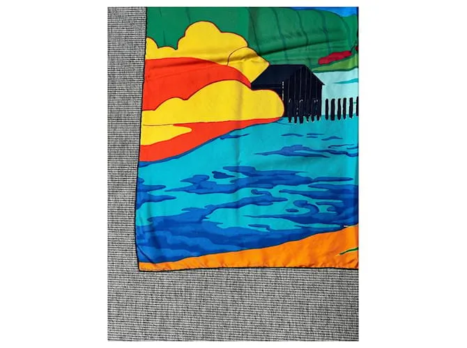 Pañuelo Hermès muy raro "al final del mundo" Multicolor 