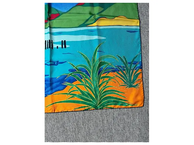Pañuelo Hermès muy raro "al final del mundo" Multicolor 
