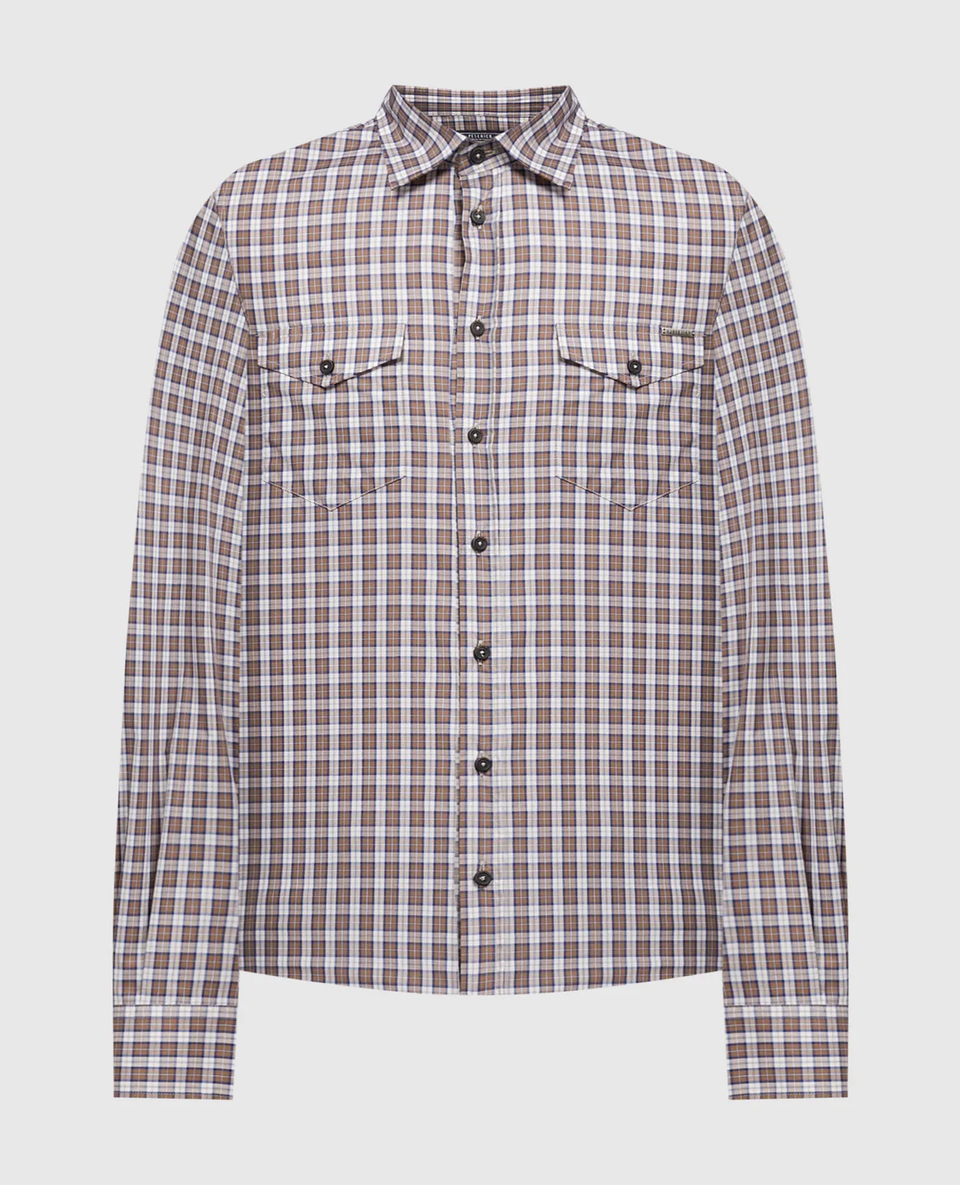 Peserico Brown checked shirt